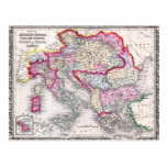 Vintage Map of Europe Austria Italy Turkey Greece Postcard