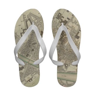 Vintage Map of Florence Italy (1835) Flip Flops