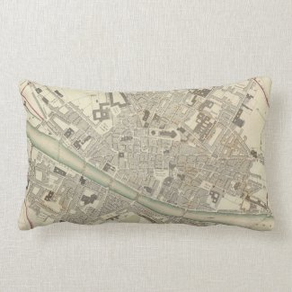 Vintage Map of Florence Italy (1835) Pillow