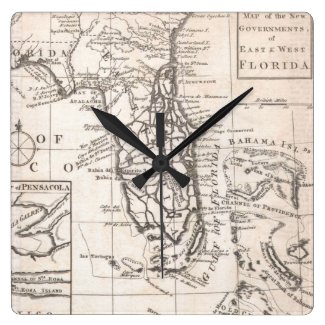 Vintage Map of Florida (1763) Wallclocks