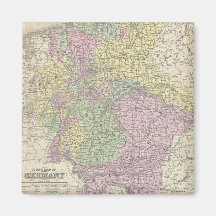 Vintage Map of Germany (1853) Magnets