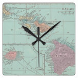Vintage map of Hawaii Clock