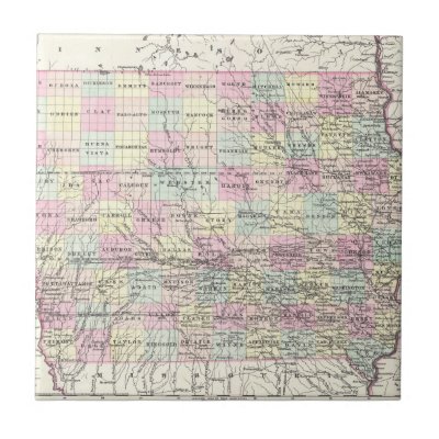 Vintage Map of Iowa (1855) by Alleycatshirts Vintage Map of Iowa (1855) by Alleycatshirts