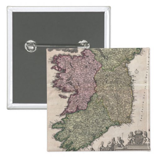 Vintage Map of Ireland (1716) Pin