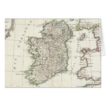 Vintage Map of Ireland (1771) Greeting Cards