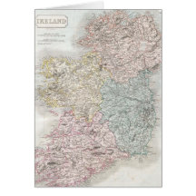 Vintage Map of Ireland (1850) Cards