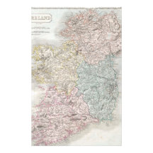 Vintage Map of Ireland (1850) Stationery