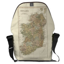 Vintage Map of Ireland 1862 Large Courier Bags at Zazzle