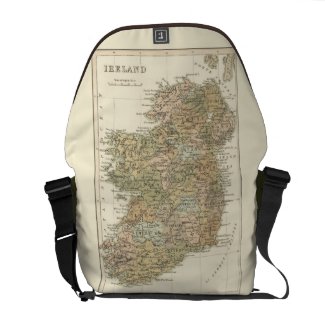 Vintage Map of Ireland 1862 Medium Courier Bag