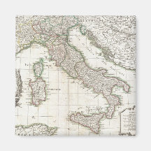 Vintage Map of Italy (1770) Fridge Magnets
