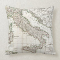 Vintage Map of Italy (1770) Throw Pillow