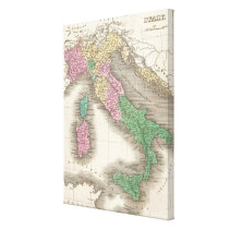 Vintage Map of Italy (1827) Gallery Wrap Canvas