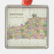 Vintage Map of Kentucky (1827) Christmas Tree Ornament