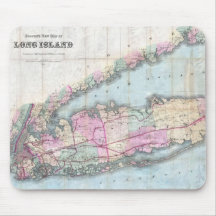 Vintage Map of Long Island (1880) Mouse Pads