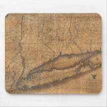 Vintage Map of Long Island and Connecticut (1815) Mousepad