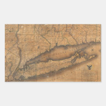 Vintage Map of Long Island and Connecticut (1815) Sticker