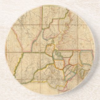 Vintage Map of Louisiana (1816) Coaster