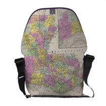 Vintage Map of Louisiana (1853) Messenger Bag
