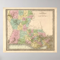 Vintage map of Louisiana Print