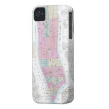 Vintage Map of Lower Manhattan (1865) iPhone 4 Covers