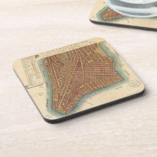 Vintage Map of Lower New York City (1807) Beverage Coaster