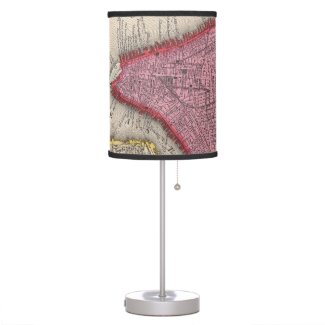 Vintage Map of Lower New York City (1860) Table Lamp