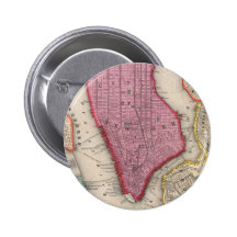 Vintage Map of Lower New York City (1860) Pin