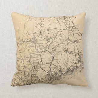 Vintage Map of Maine (1894) Throw Pillow