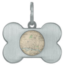 Vintage Map of Manchester NH (1892) Pet ID Tags