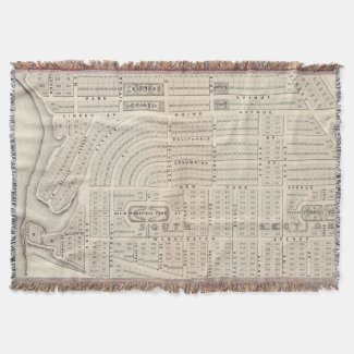 Vintage Map of Marthas Vineyard (1873) Throw Blanket