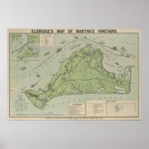 Vintage Map of Martha's Vineyard (1913) posters