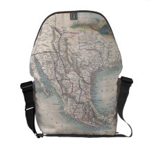 Vintage Map of Mexico (1851) Messenger Bag