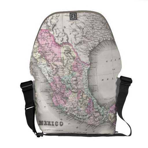 Vintage Map of Mexico (1855) Commuter Bag