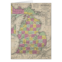 Vintage Map of Michigan (1853) Greeting Card