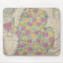 Vintage Map of Michigan (1853) Mousepad