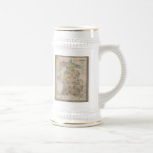 Vintage Map of Michigan (1853) Mug