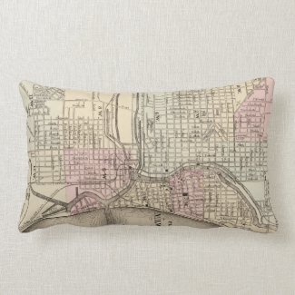 Vintage Map of Milwaukee (1880) Pillows