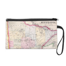 Vintage Map of Minnesota (1864) Wristlets