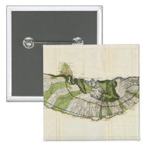 Vintage Map of Molokai Hawaii (1906) Button
