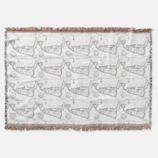 Vintage Map of Nantucket (1782) Throw Blanket