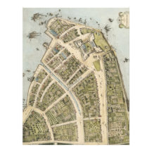 Vintage Map of New Amsterdam (1660) Letterhead