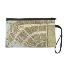 Vintage Map of New Amsterdam (1660) Wristlet Purse