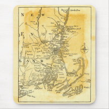 Vintage Map of New England Mouse Pads
