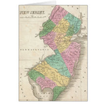 Vintage Map of New Jersey (1827) Cards