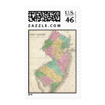 Vintage Map of New Jersey (1827) Stamps