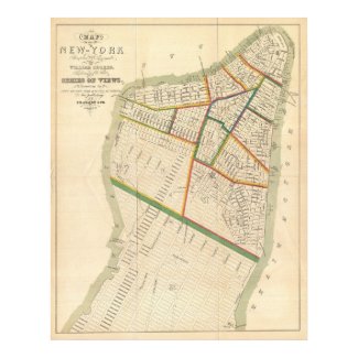 Vintage Map of New York City (1831) Poster