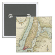 Vintage Map of New York City (1869) Button