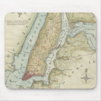 Vintage Map of New York City (1869) Mousepad