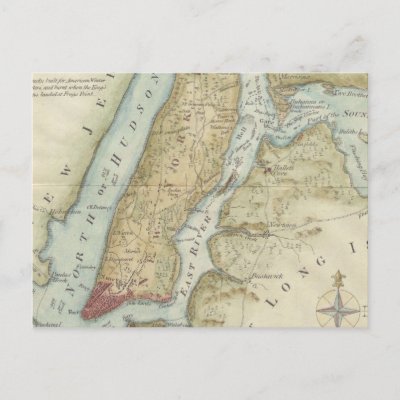 Vintage Map of New York City (1869) Post Cards