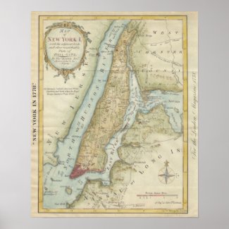Vintage Map of New York City (1869) Poster
